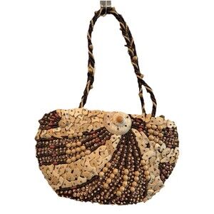 Vintage PELE Purse Bead Shell Embellished Handbag Purse Handmade